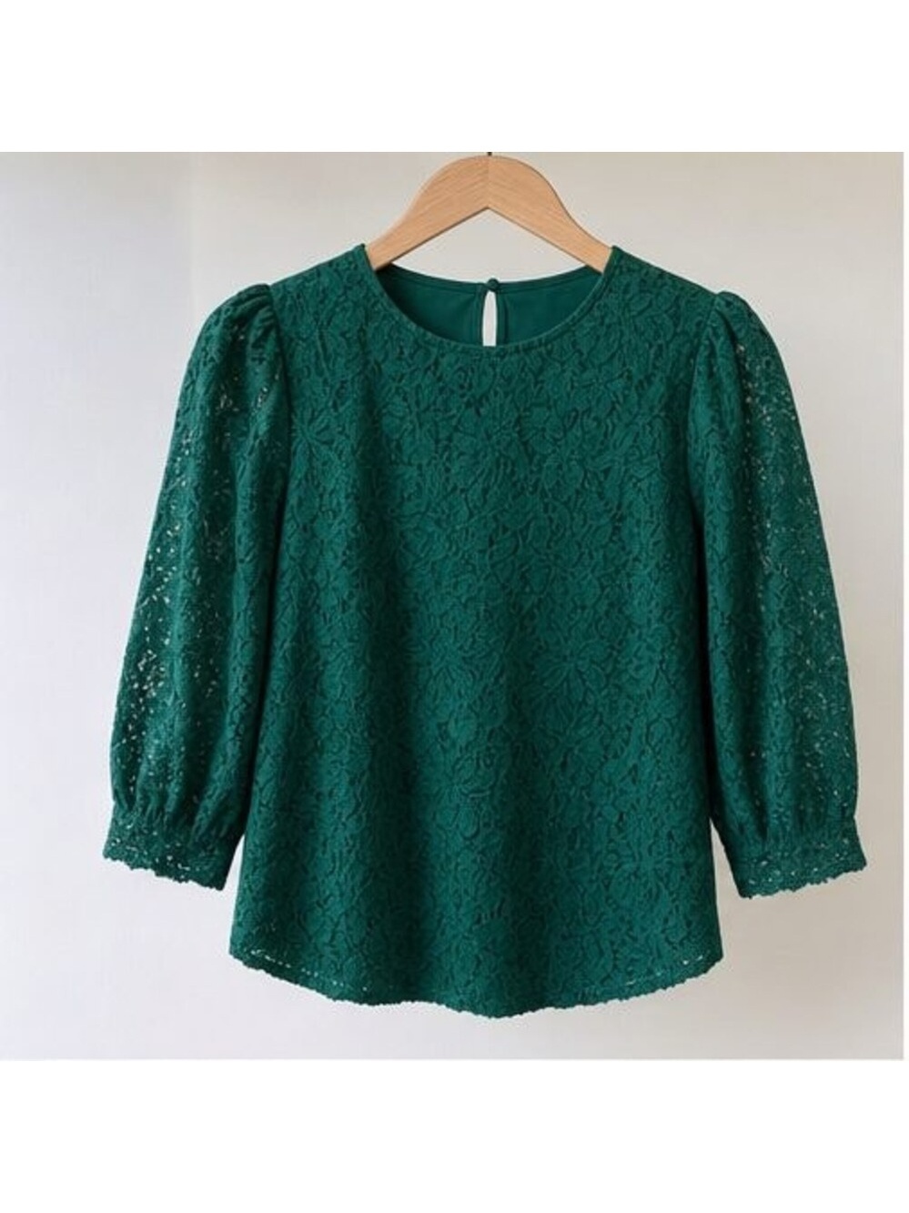 Emerald Ruffle Blouse - Picture 1 of 6